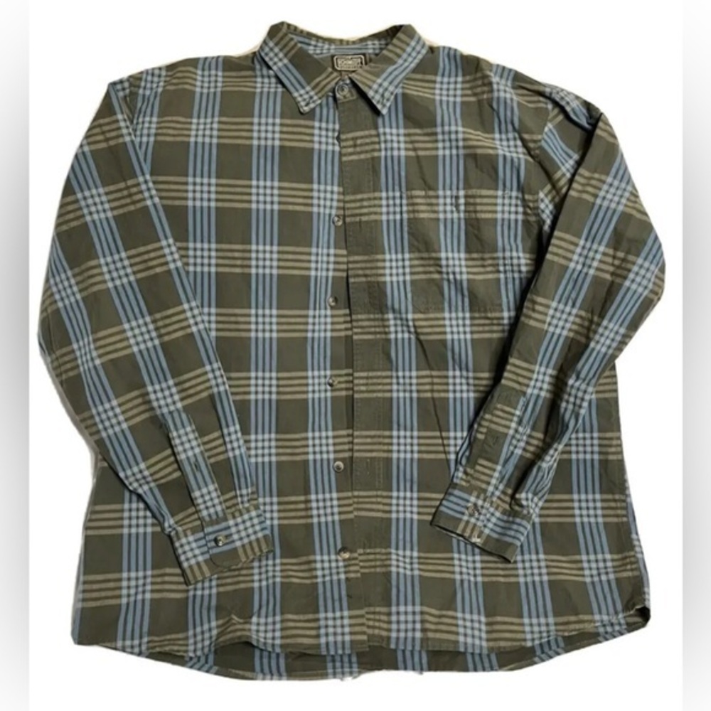 CE Schmidt Shirt Adult XL Blue Plaid Long Sleeve Workwear Button Up Mens